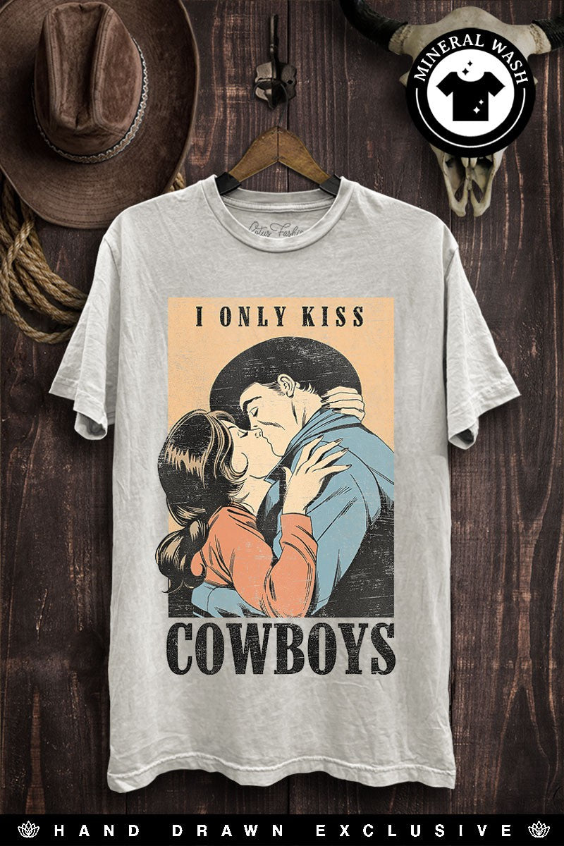 I Only Kiss Cowboys Western Graphic Tee T shirt T-Shirt T-Shirt hippie  clothes custom t shirts design your own sweat shirts, men