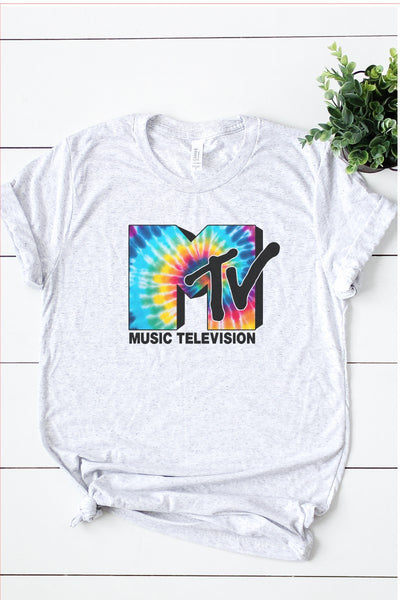 Music Television Tee: White Fleck