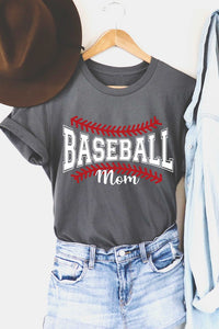 Baseball Mom Tee: Charcoal