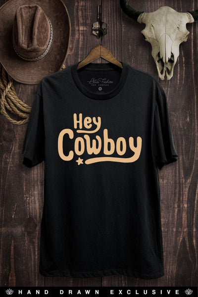 Hey Cowboy Tee: Black