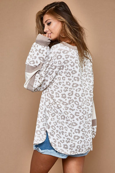 Fashionably Late Top: Taupe