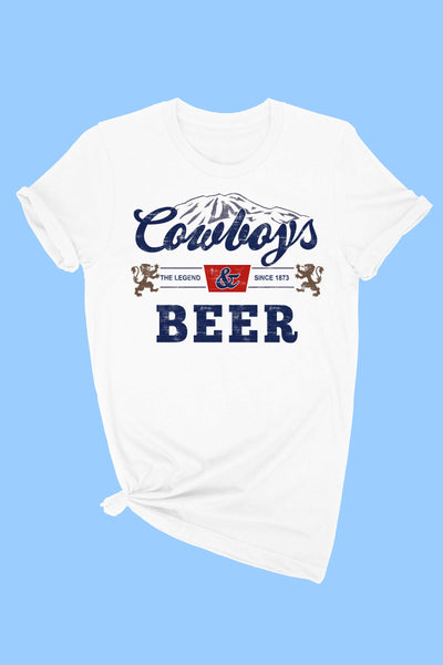 Cowboys & Beer Tee: White