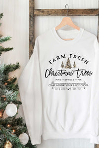 Farm Fresh Christmas Tree Sweatshirt: White