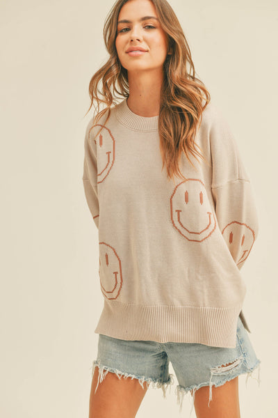 All Smiles Sweater: Beige