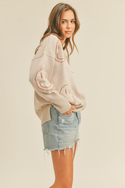 All Smiles Sweater: Beige