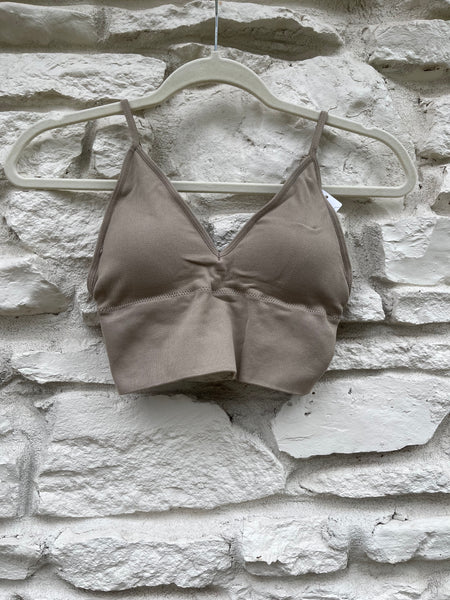Take It Easy Bralette: Taupe