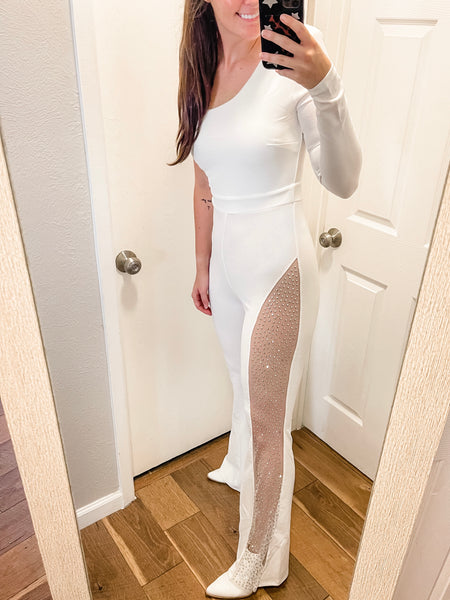 She Said Yes Jumpsuit: White