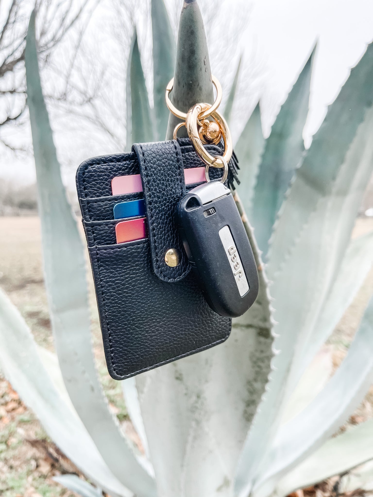 Wallet Keychain: Black