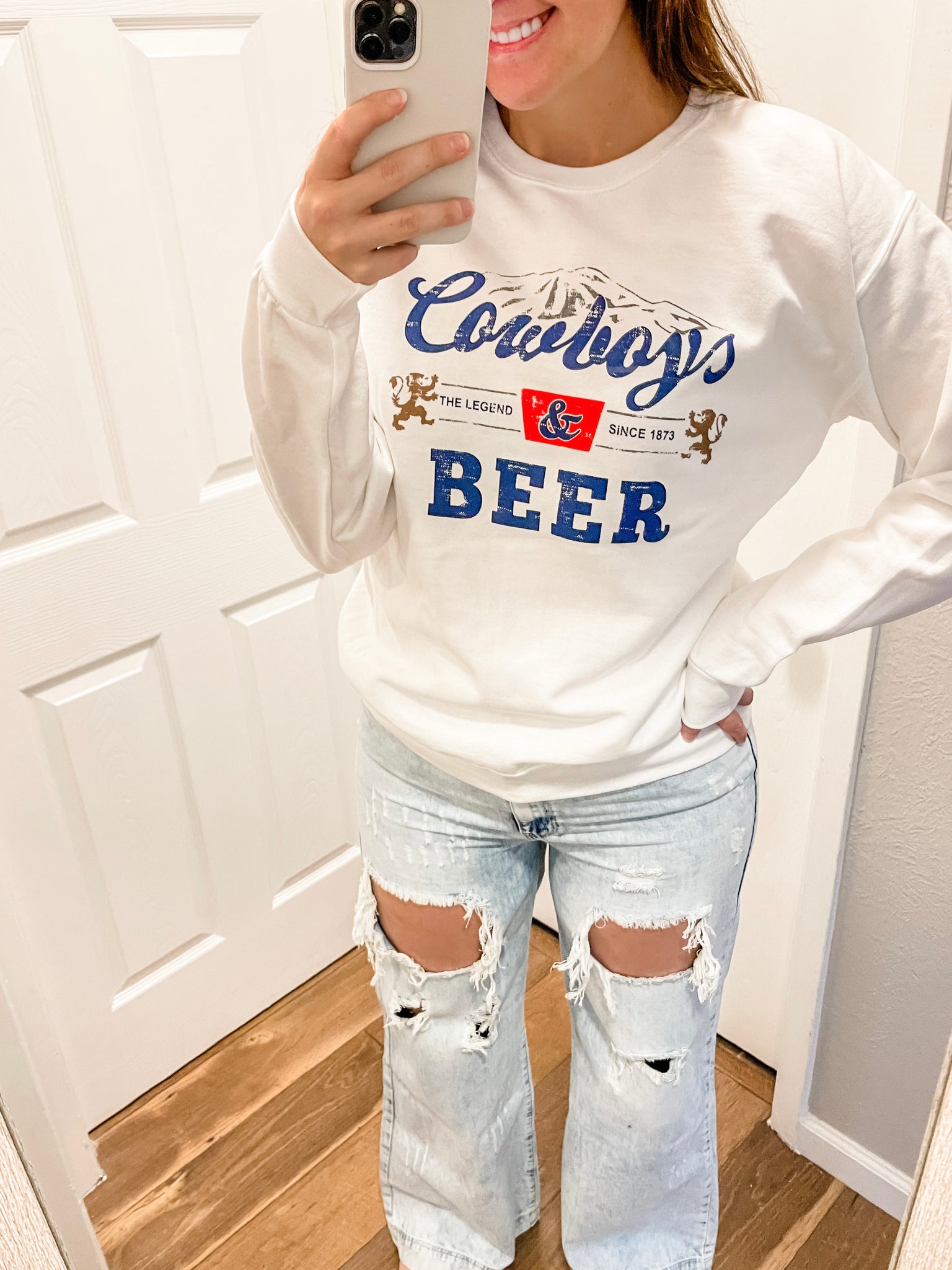 Cowboys & Beer Sweatshirt: White