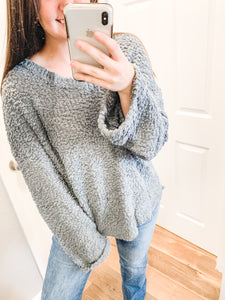 Lets Cozy Up Sweater: Dusty Mint