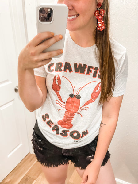 Crawfish Earrings: Red