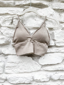 Take It Easy Bralette: Taupe