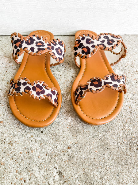 Ready To Board Sandals: Leopard Tan
