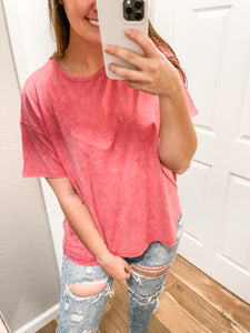 Cute But Comfy Tee: Washed Pink