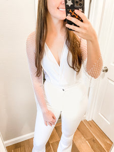 Glitz & Glam Bodysuit: White
