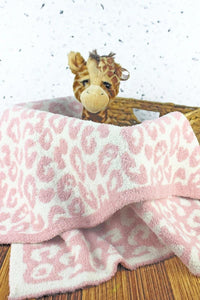 Kids Leopard Blanket: Pink