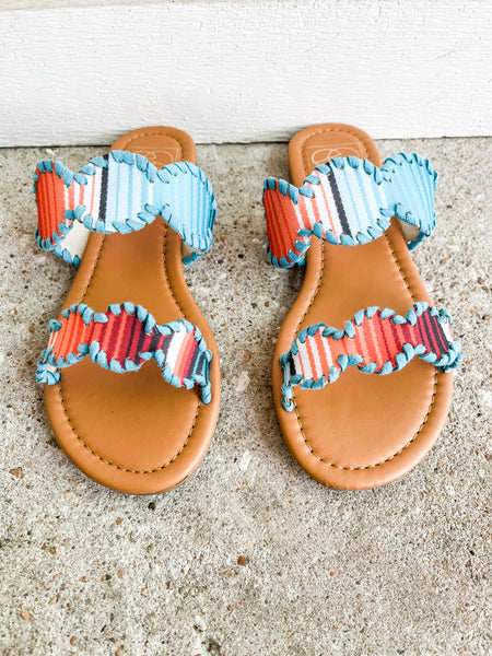 Ready To Board Sandals: Aztec Stripe