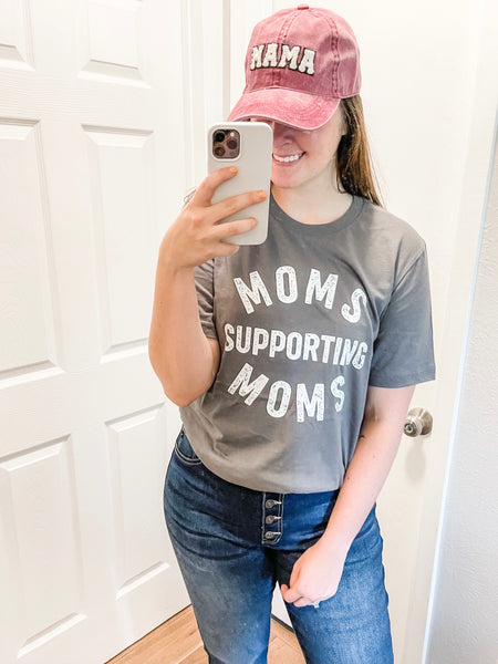 Moms Supporting Moms Tee: Charcoal