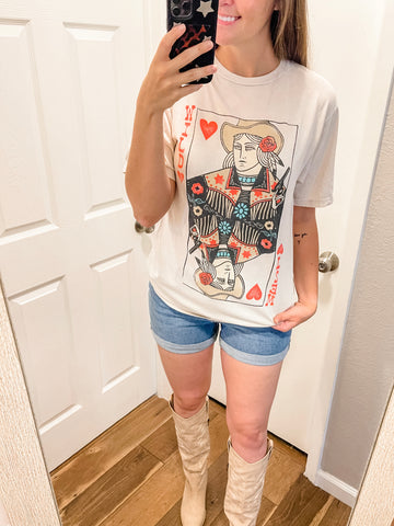 Queen of Hearts Tee: Off White
