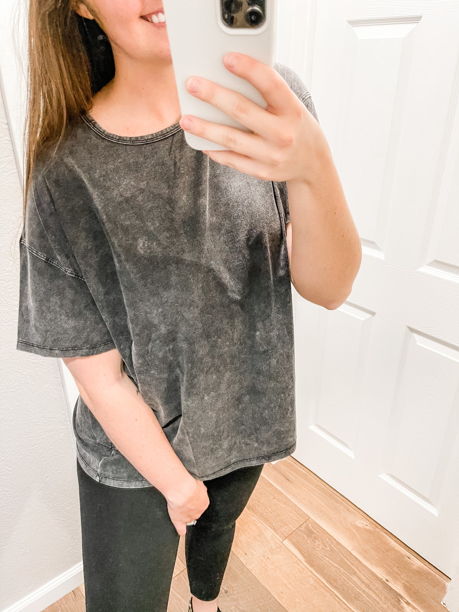 Cute But Comfy Tee: Washed Black