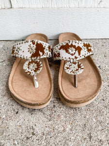 Summer Stroll Sandals: Cow Print